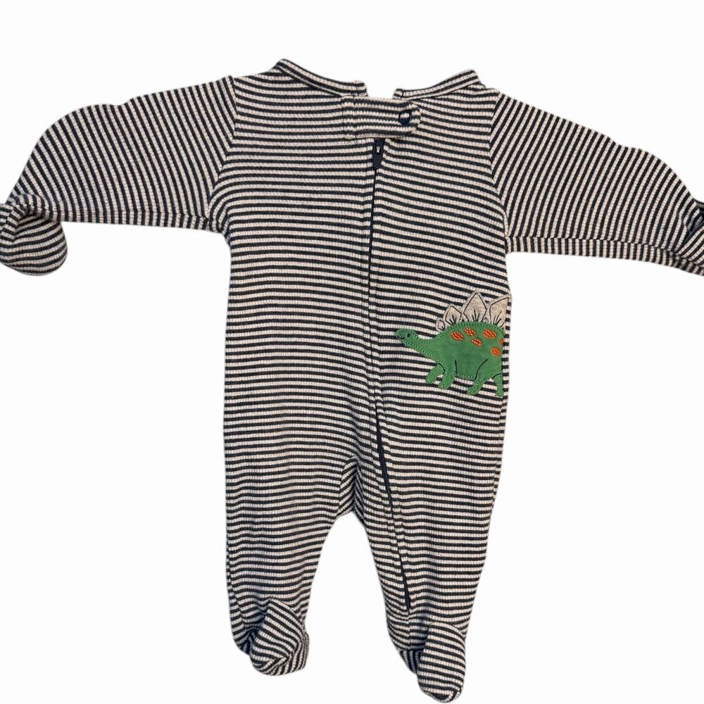 Just One You Carters Jumpsuit Coverall Baby Boy Newborn Stripe Dinosaur Gray Zip